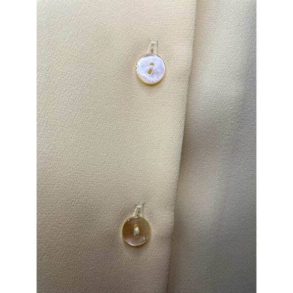 Vintage 90s Women's 16 Yellow Joan Leslie Flowy Button Up Blouse - Picture 4 of 7